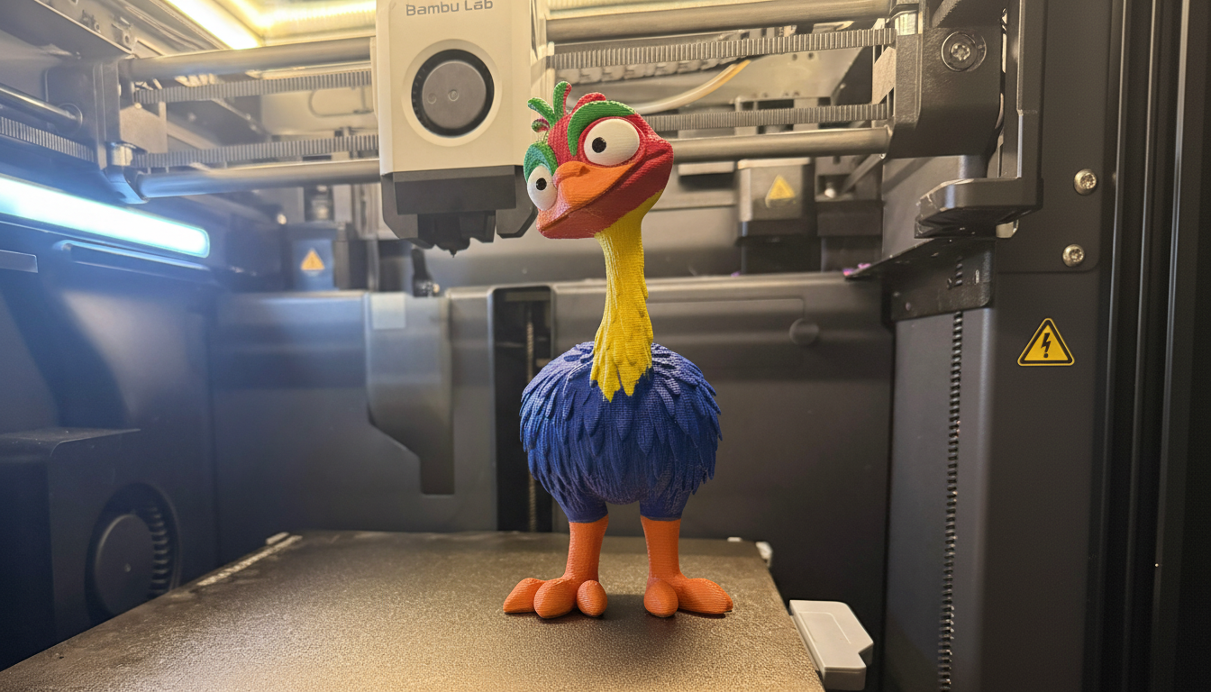 Cute Ostrich Standing - Elegant Bird Figure