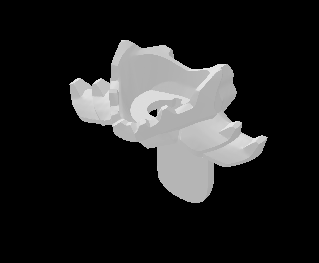 Lego Compatible (5985.dat) Minifigure Armor Shoulder Pads Spiked with Dragon Lower Jaw and 2 Studs on Long Back