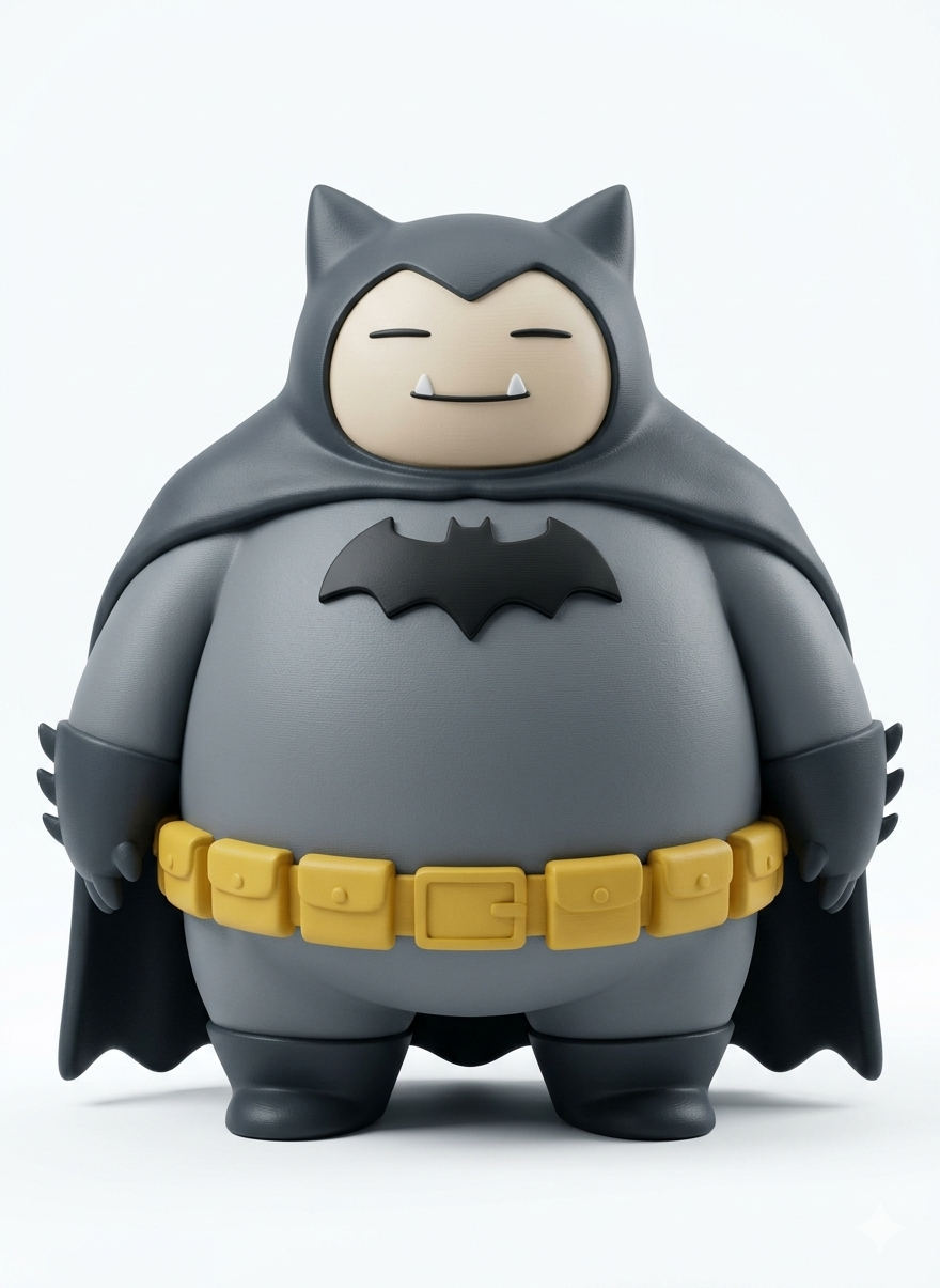 Snorlax Batman – Sleeping Dark Knight Fan Art Miniature Figurine 3D model