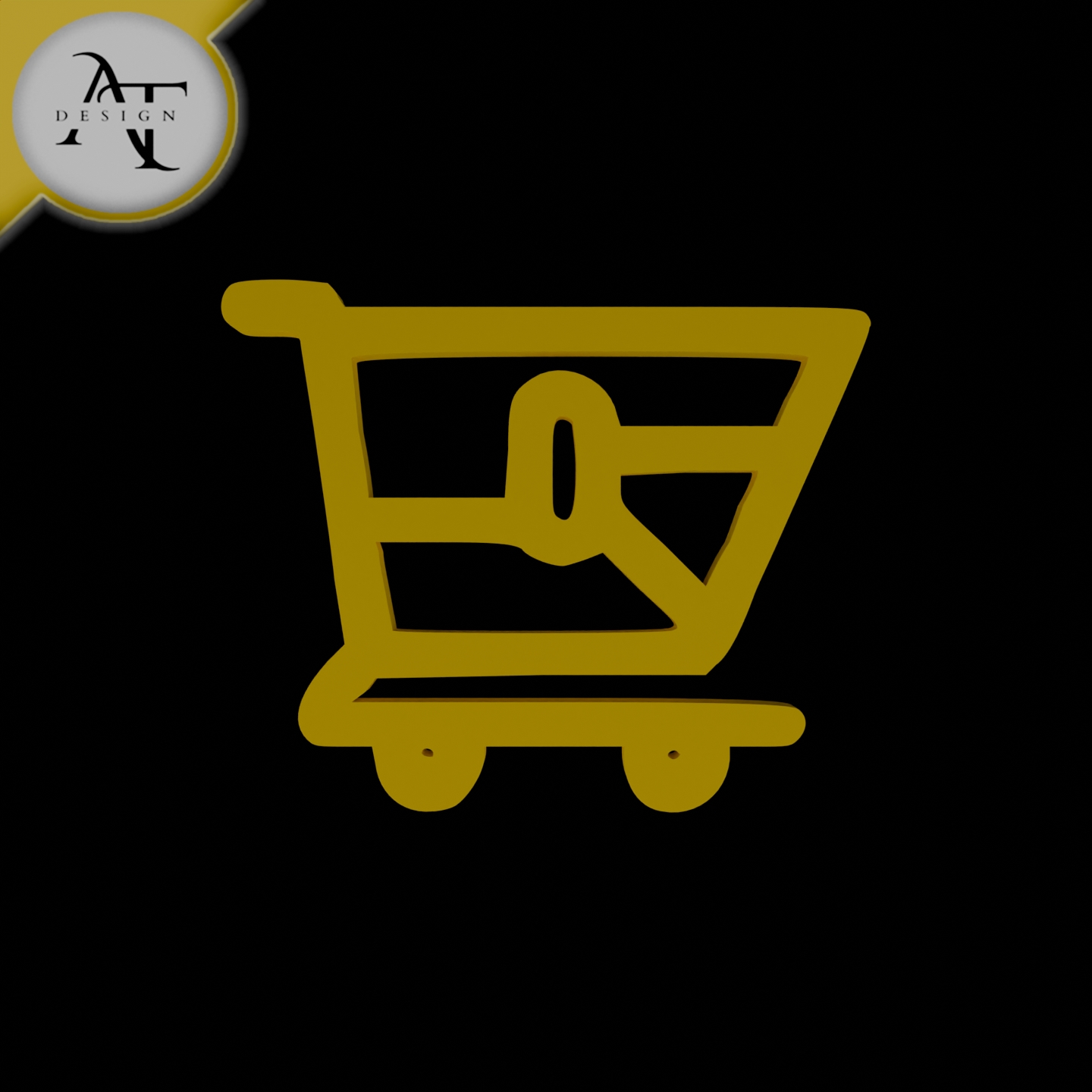 Simple Shopping Cart Symbol - 2D Art