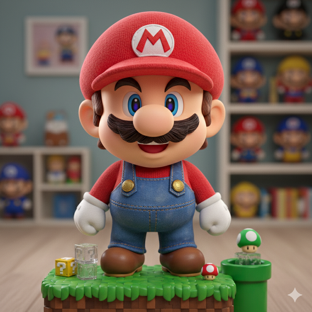 Figura de Acción de Mario - Impresión 3D Coleccionable