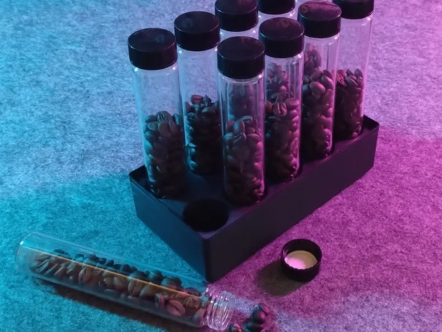 Gridfinity - Bin 2.4.6 - Coffee bean test tube holder (remix)