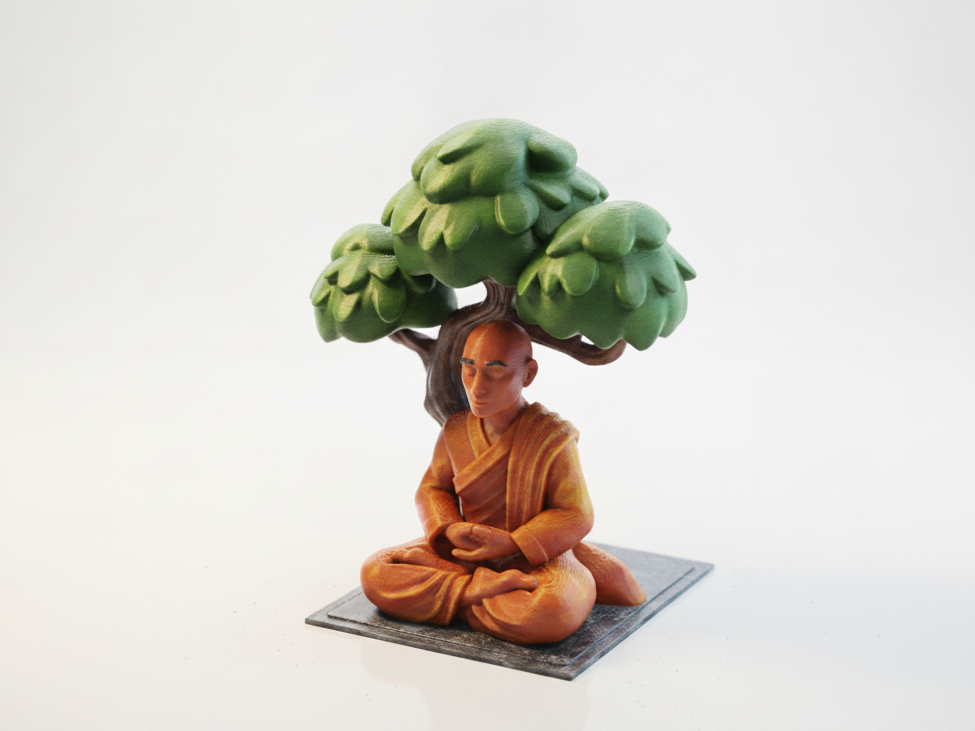 Meditating Tree Monk Figurine Fantasy 3D Printable