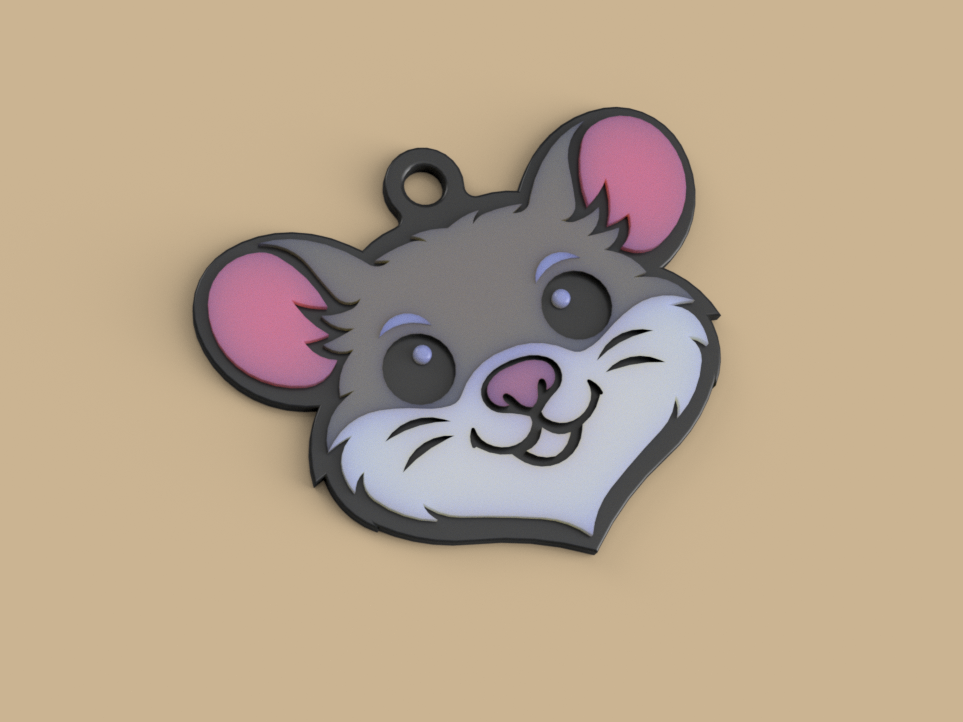 Multicolor Rat keyring (Animal Collection)