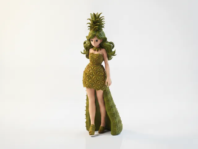 Pineapple Girl Fantasy Figurine Female 3D Printable