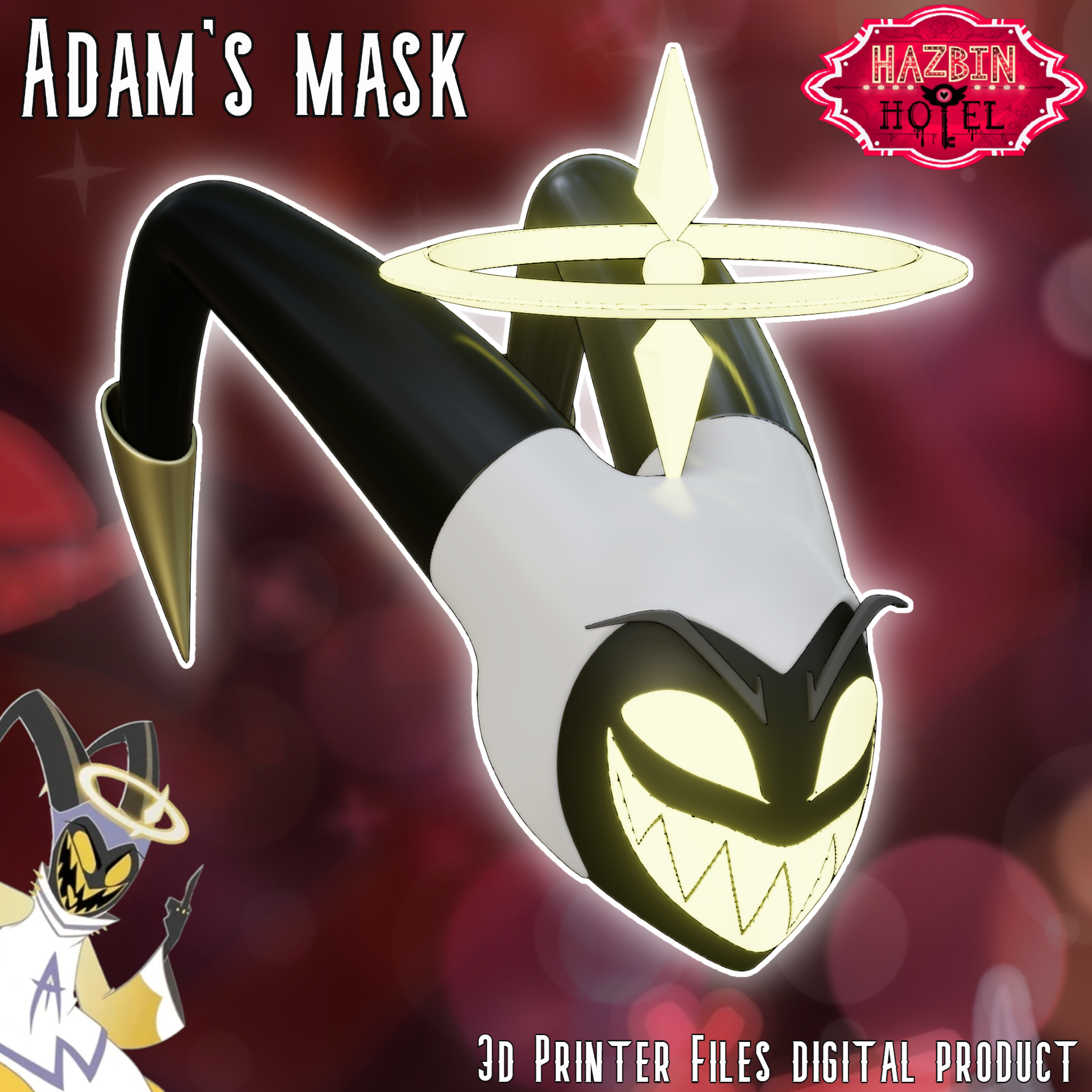 Adam Cosplay Helmet Hazbin Hotel