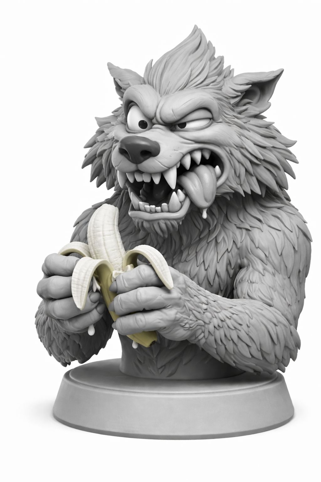 Wolf with banana