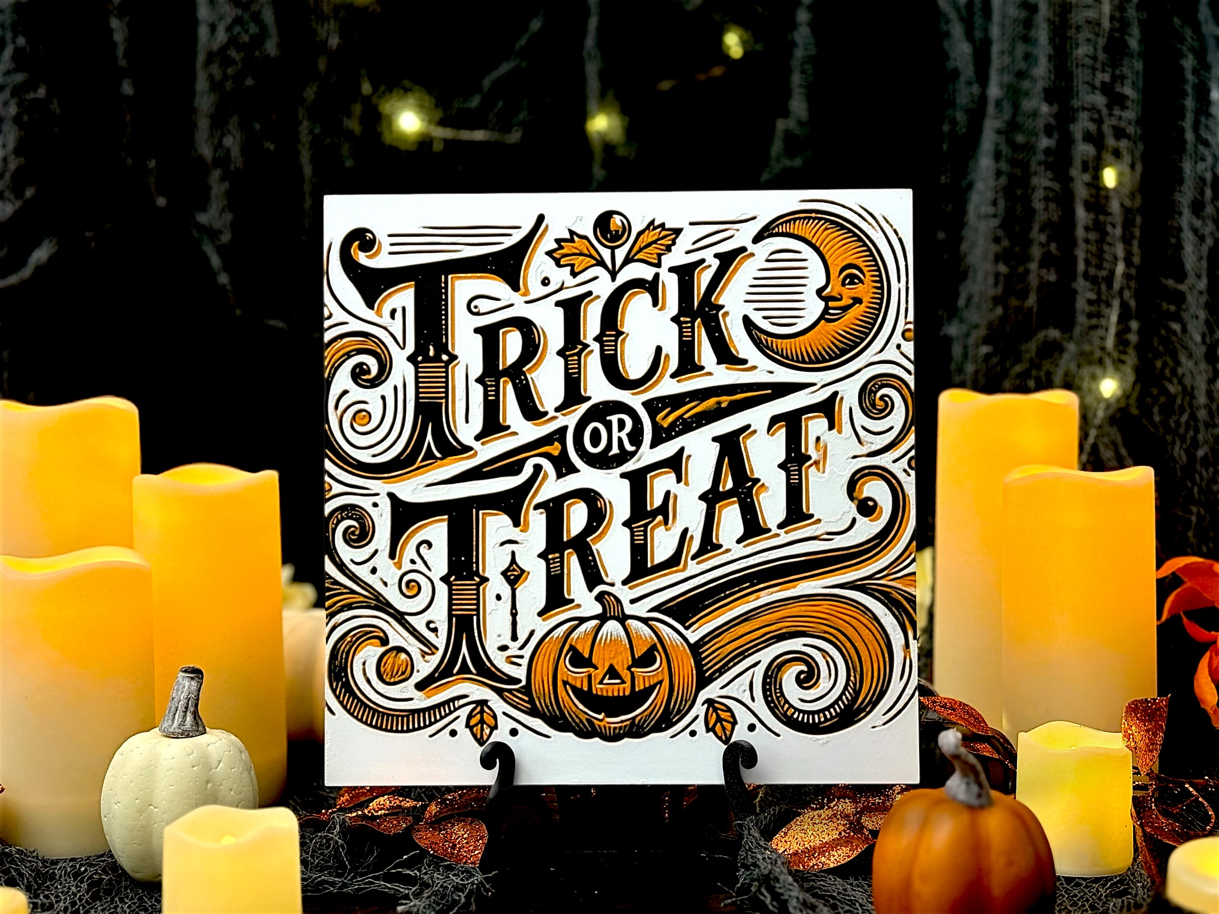 “The Haunting Offering” – Trick or Treat Vintage Halloween Hueforge Sign