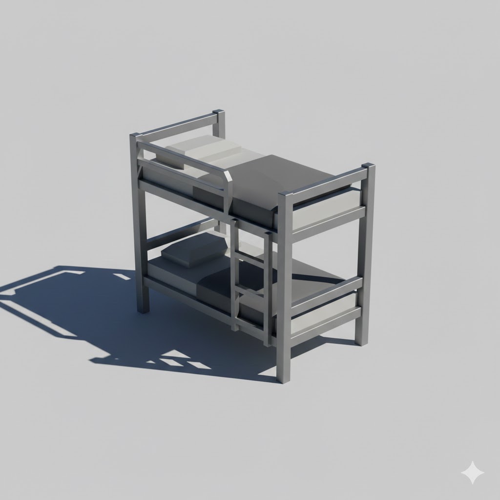 Low Poly Bunk Bed (Metal)