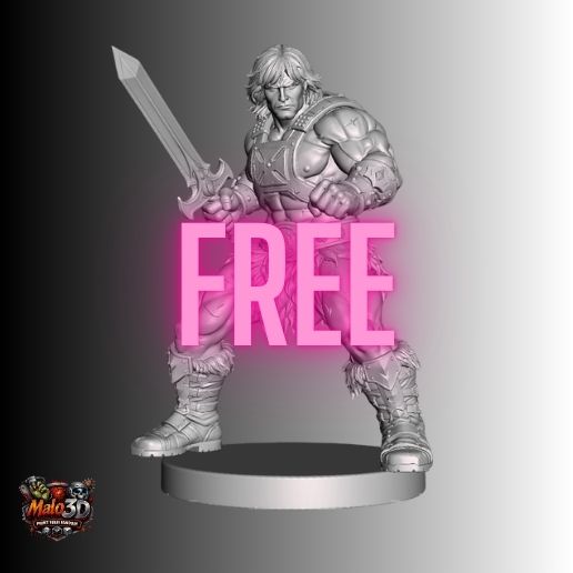 He-Man / Musclor - Heroic Fantasy Warrior - 32mm STL Miniature