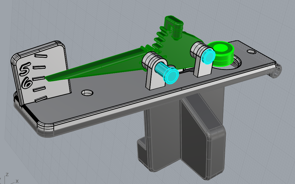 Chainsaw progressive depth gauge, geared.