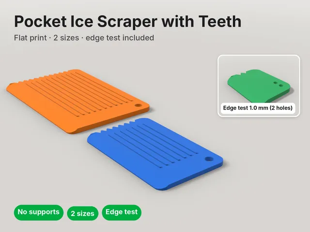 Pocket Ice Scraper with Teeth – 2 Sizes