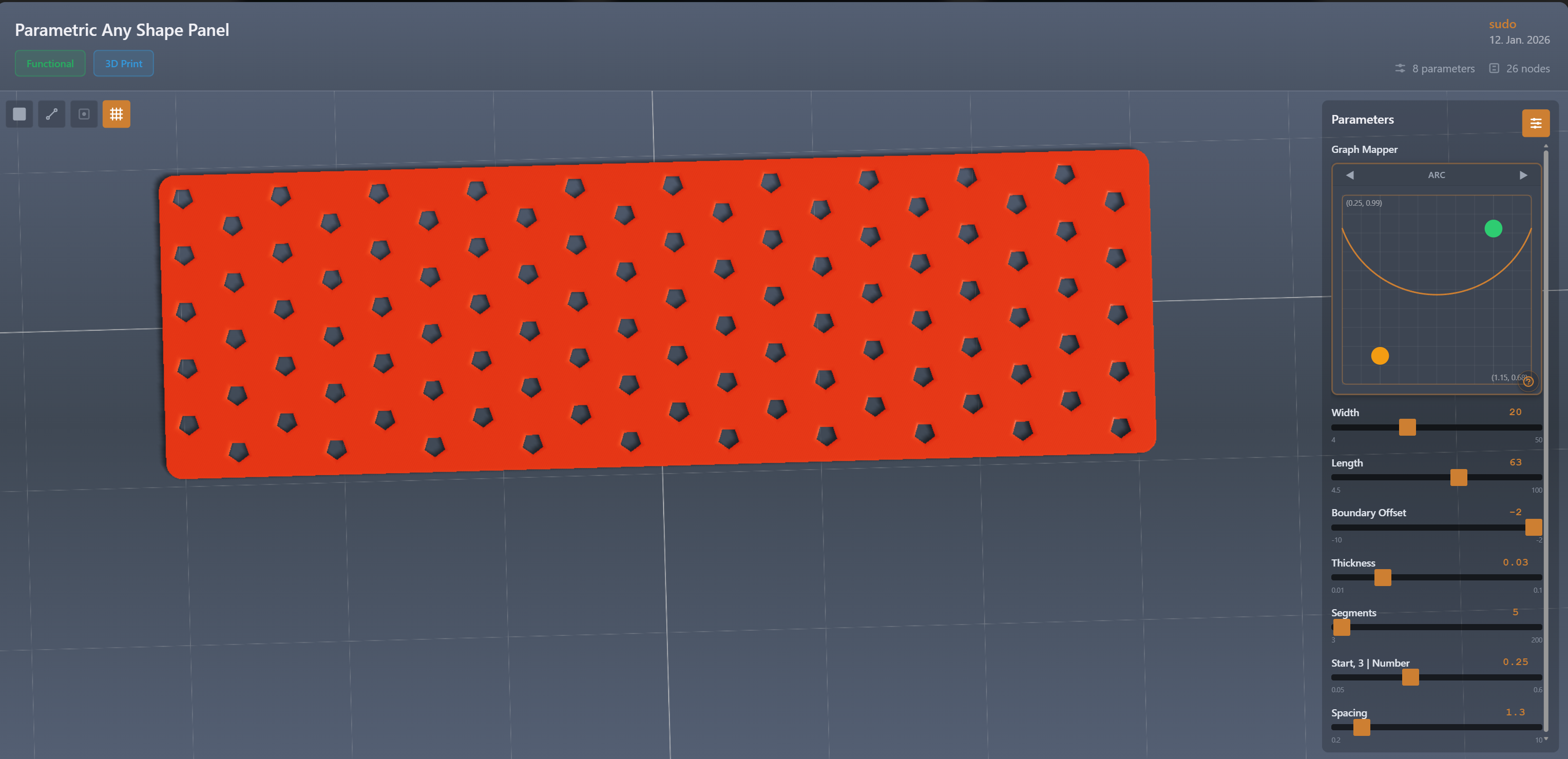 Parametric Any Any Shape Panel on Gerridaj