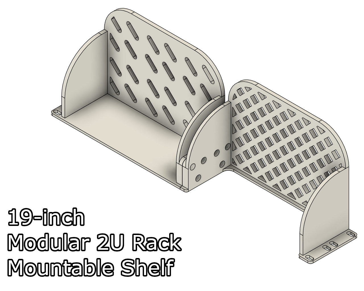 19-inch Modular 2U Rack Mountable Shelf