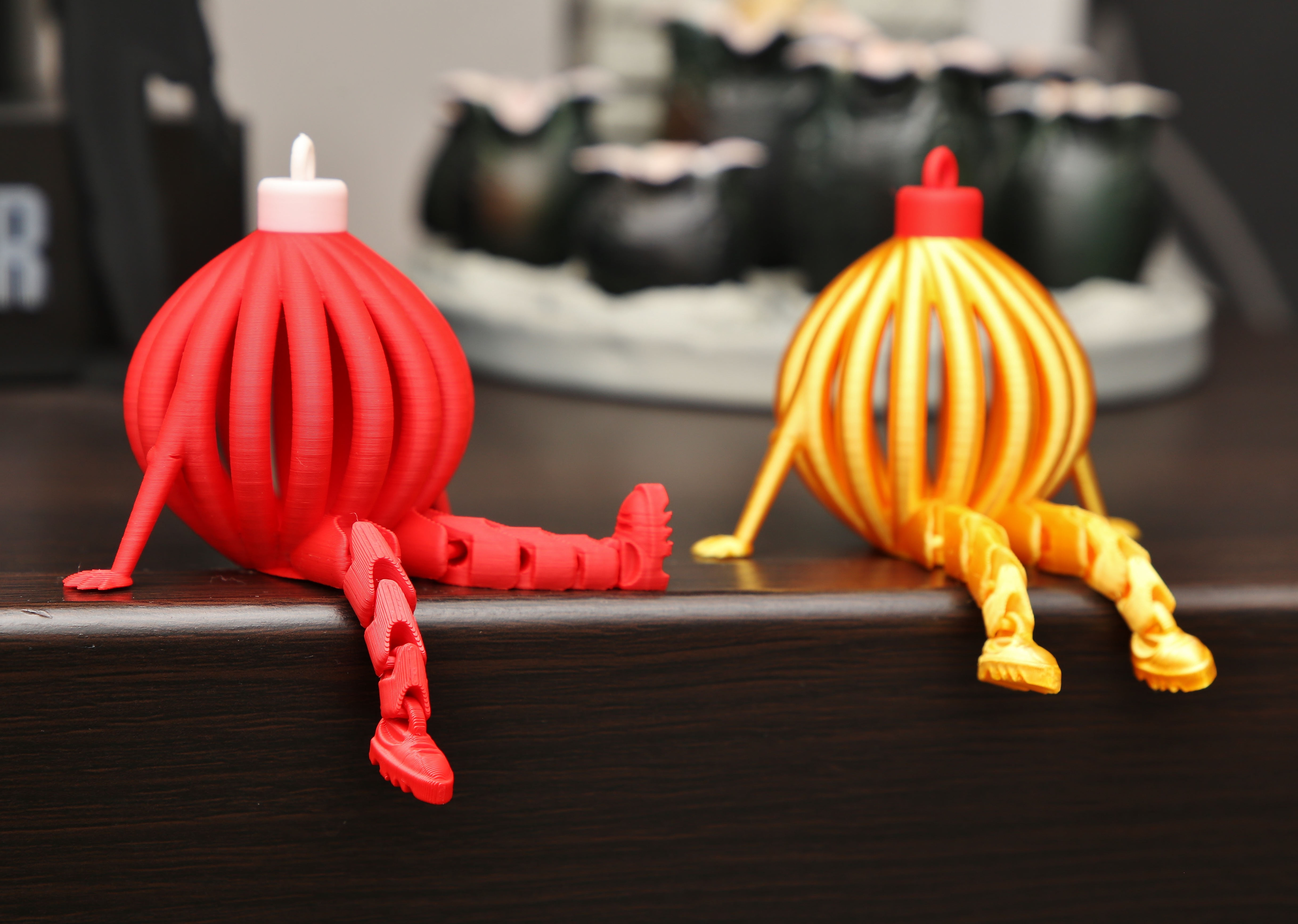Christmas ornament with articulated legs 3D model thumbnail