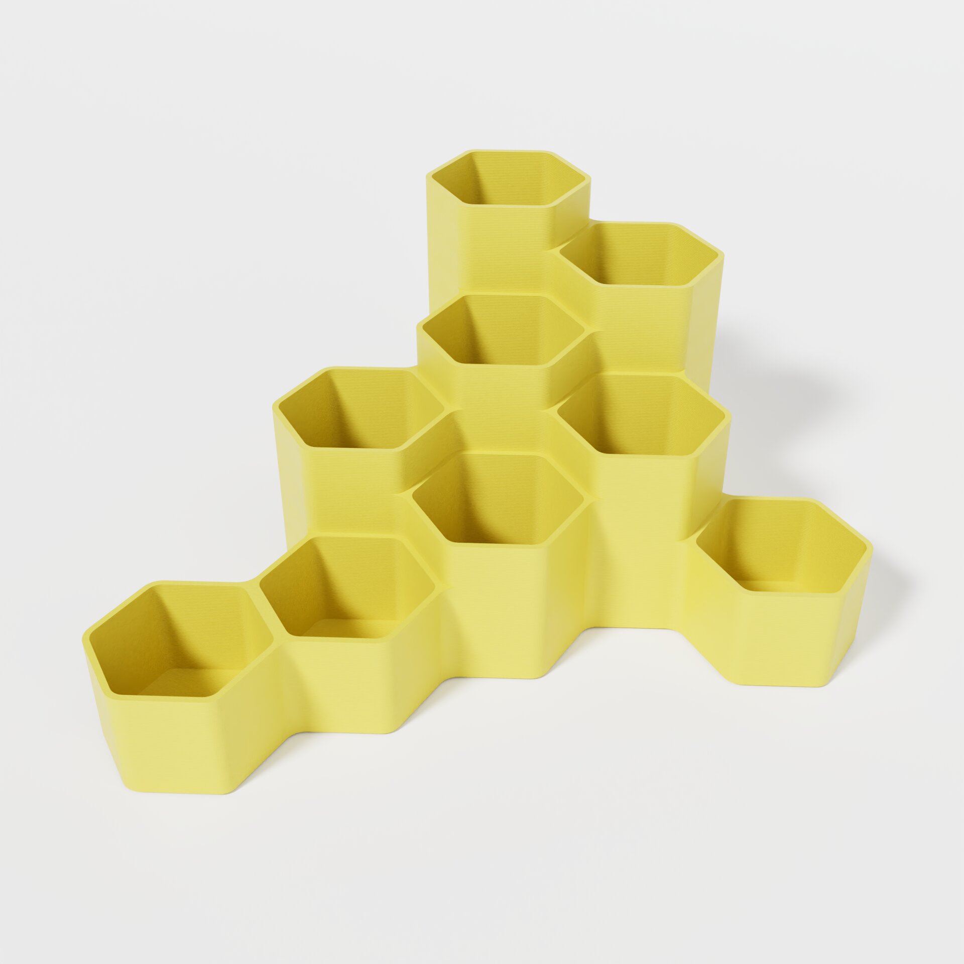Hexagonal cascade pencil holder 05