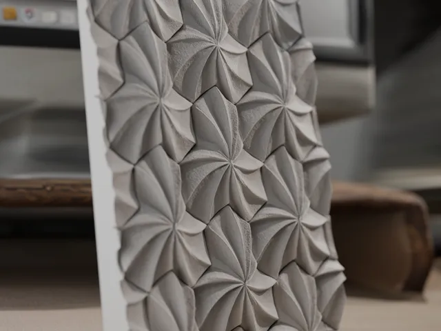 Parametric Floral Star Relief - Geometric Origami Wall Art