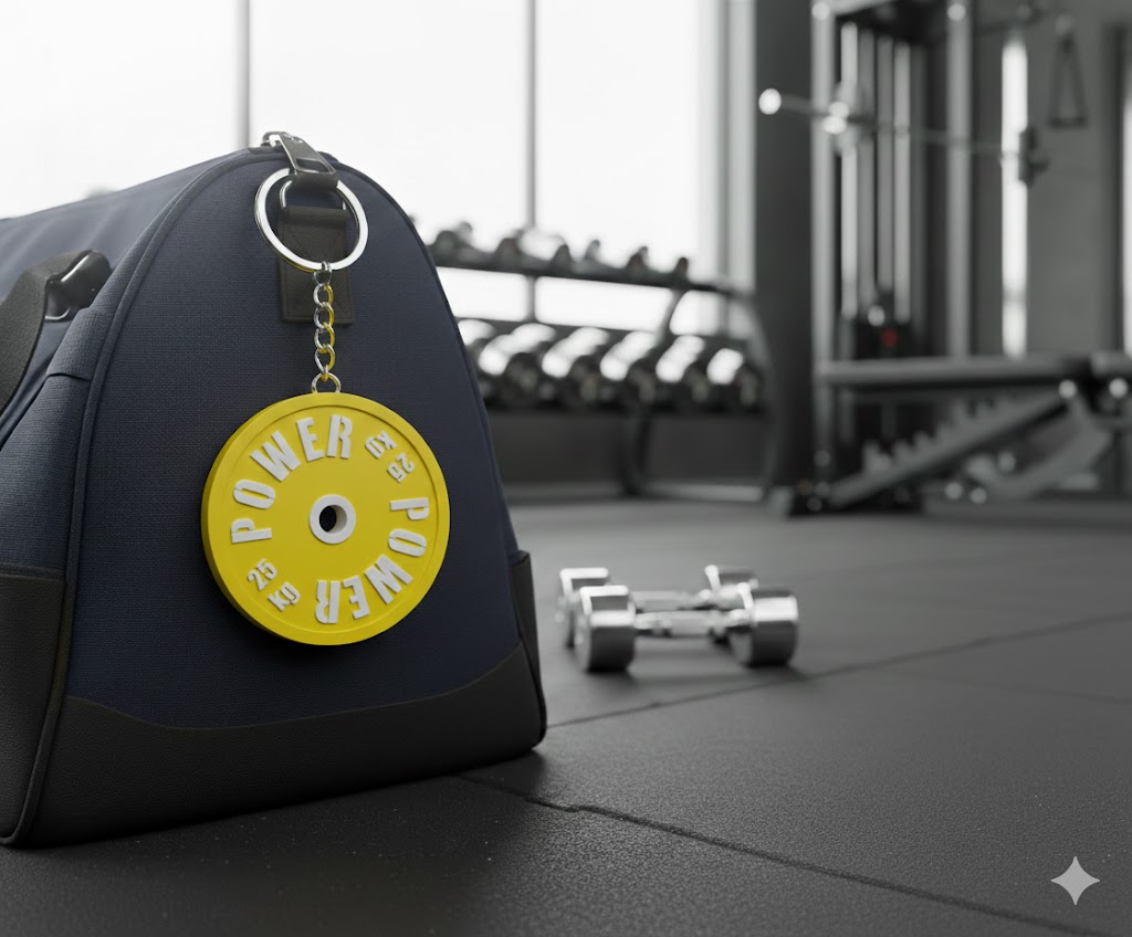 15 kg gym plate keychain
