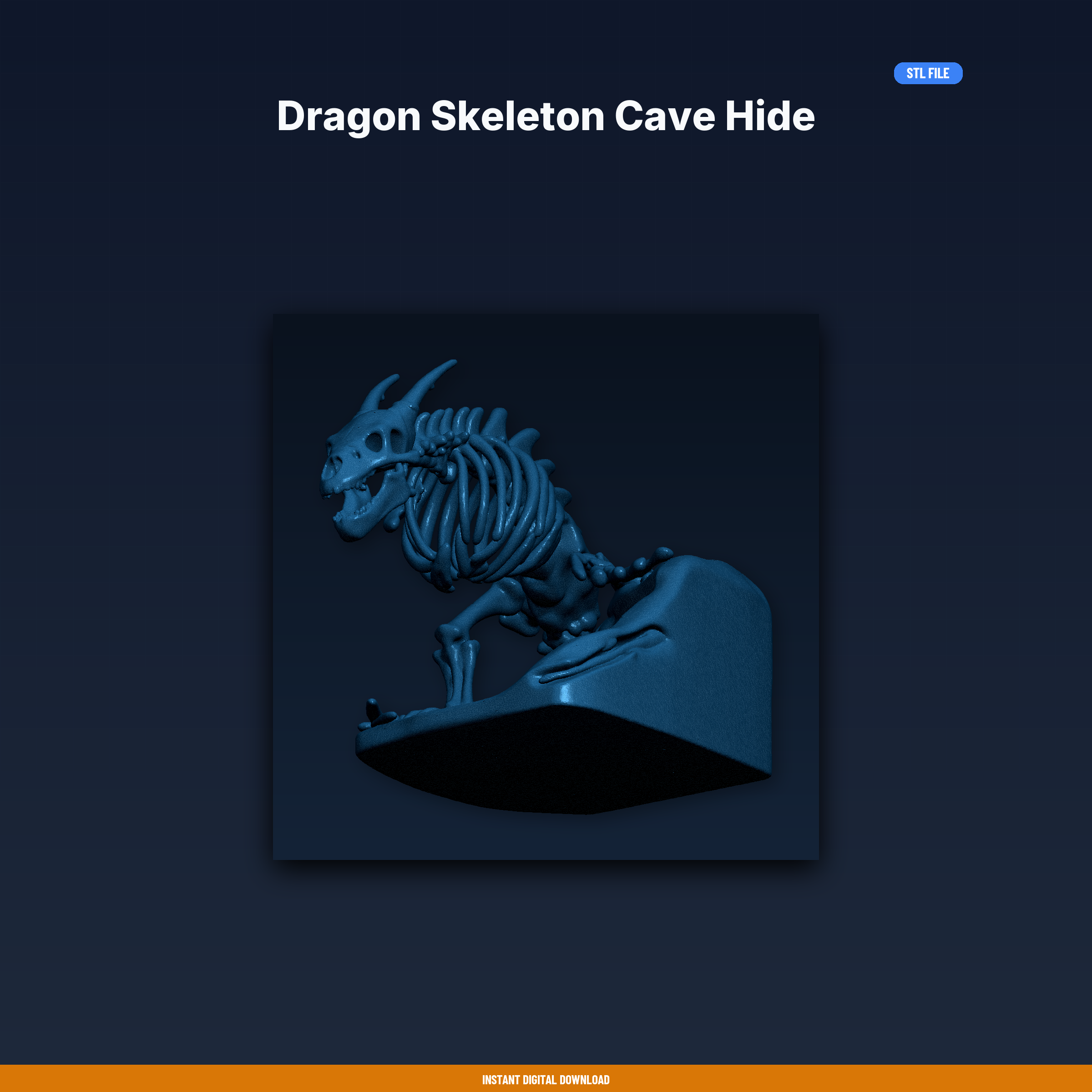 Dragon Skeleton Cave Hide - 3D Printable STL File