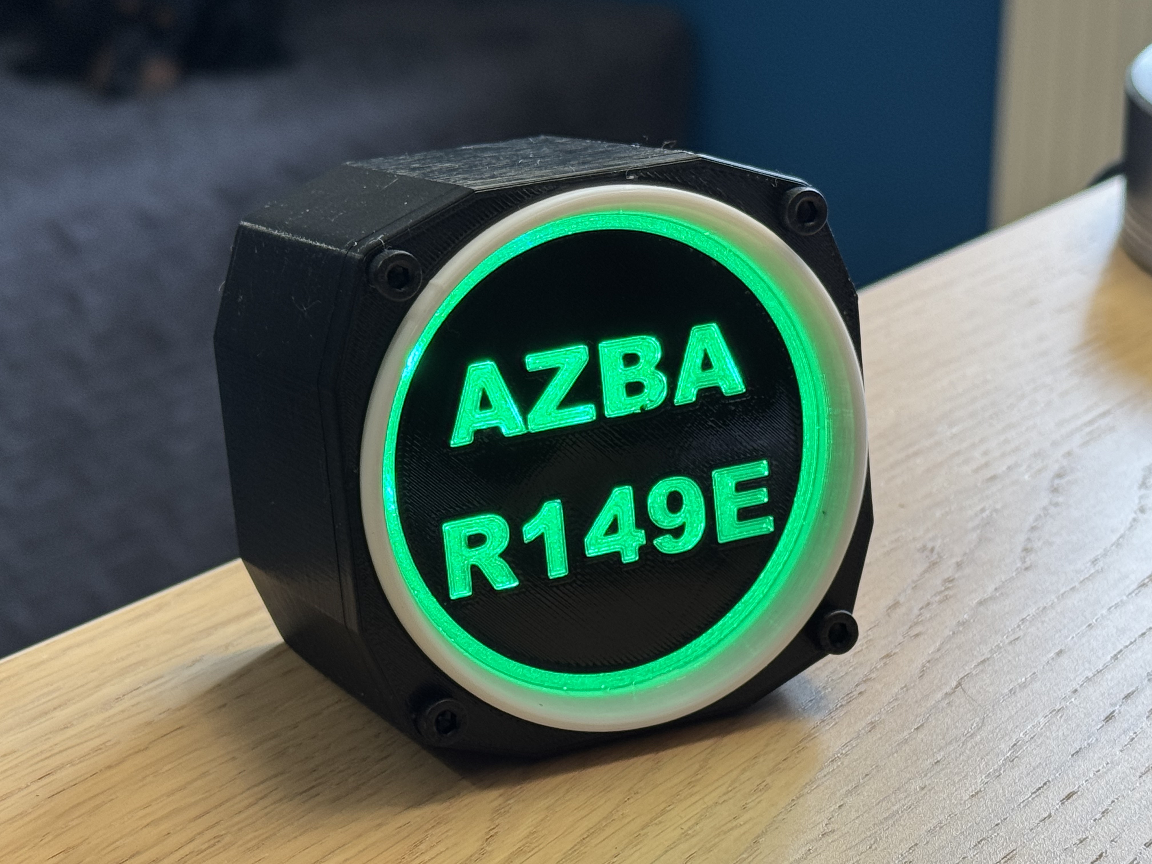 AZBA Status Indicator: 3D Printable Display for Desks & Clubhouses