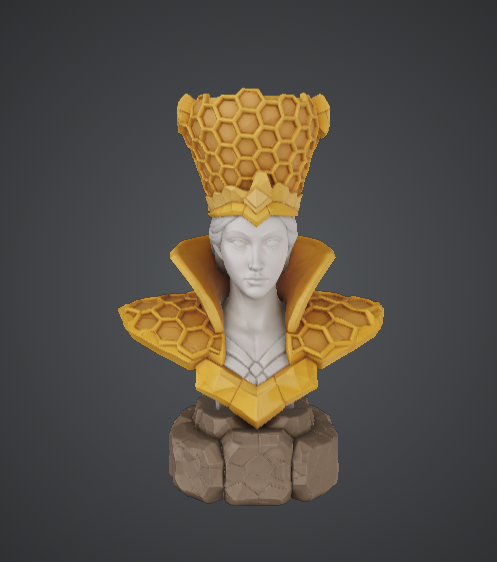 Honey Queen Bust – Honeycomb Crown Fantasy Portrait