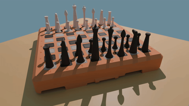 Miniatura 8 do modelo 3D Hinged chessboard box