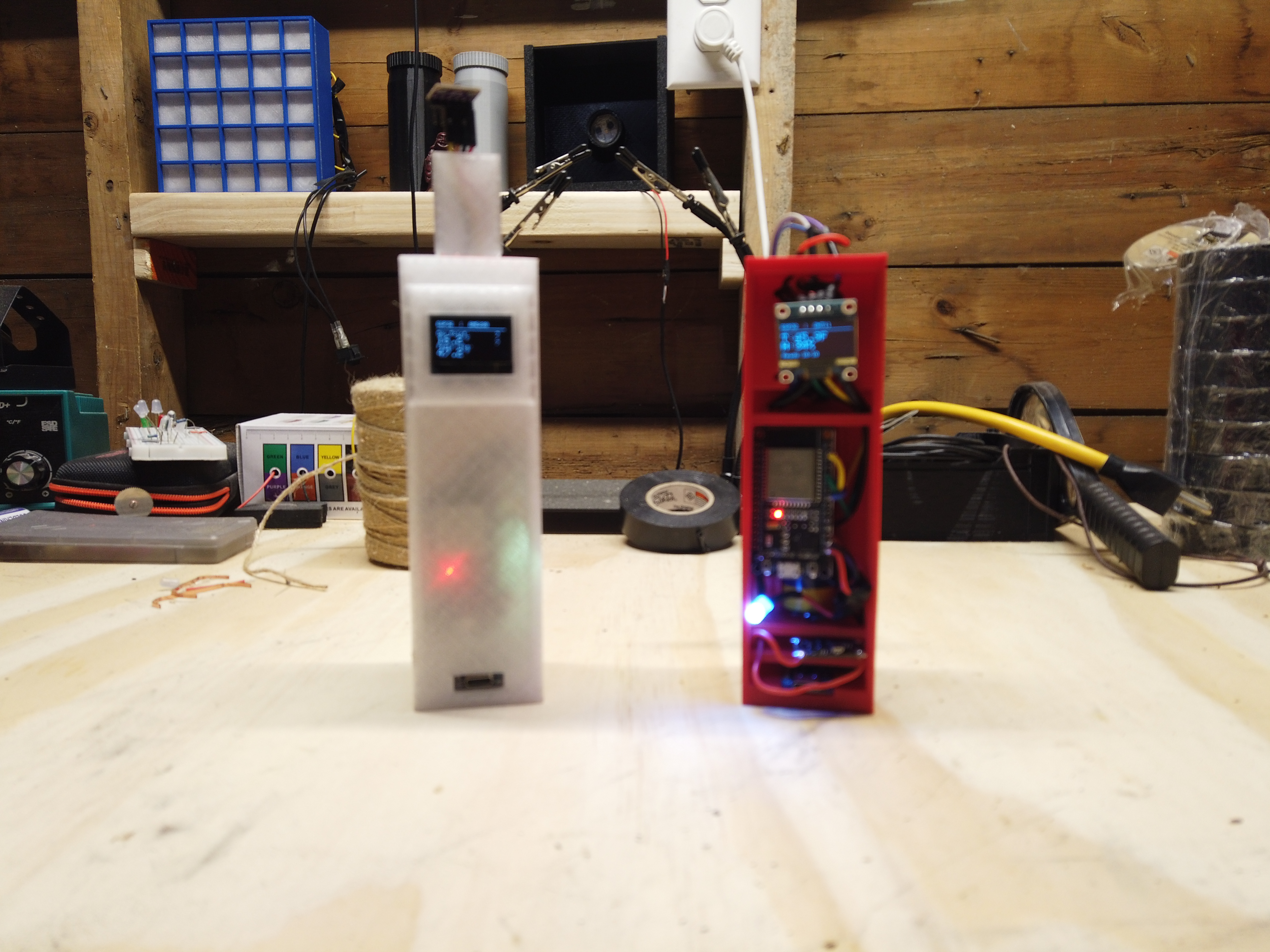 hand held temp / humidity sensor shell. build instructions on youtube