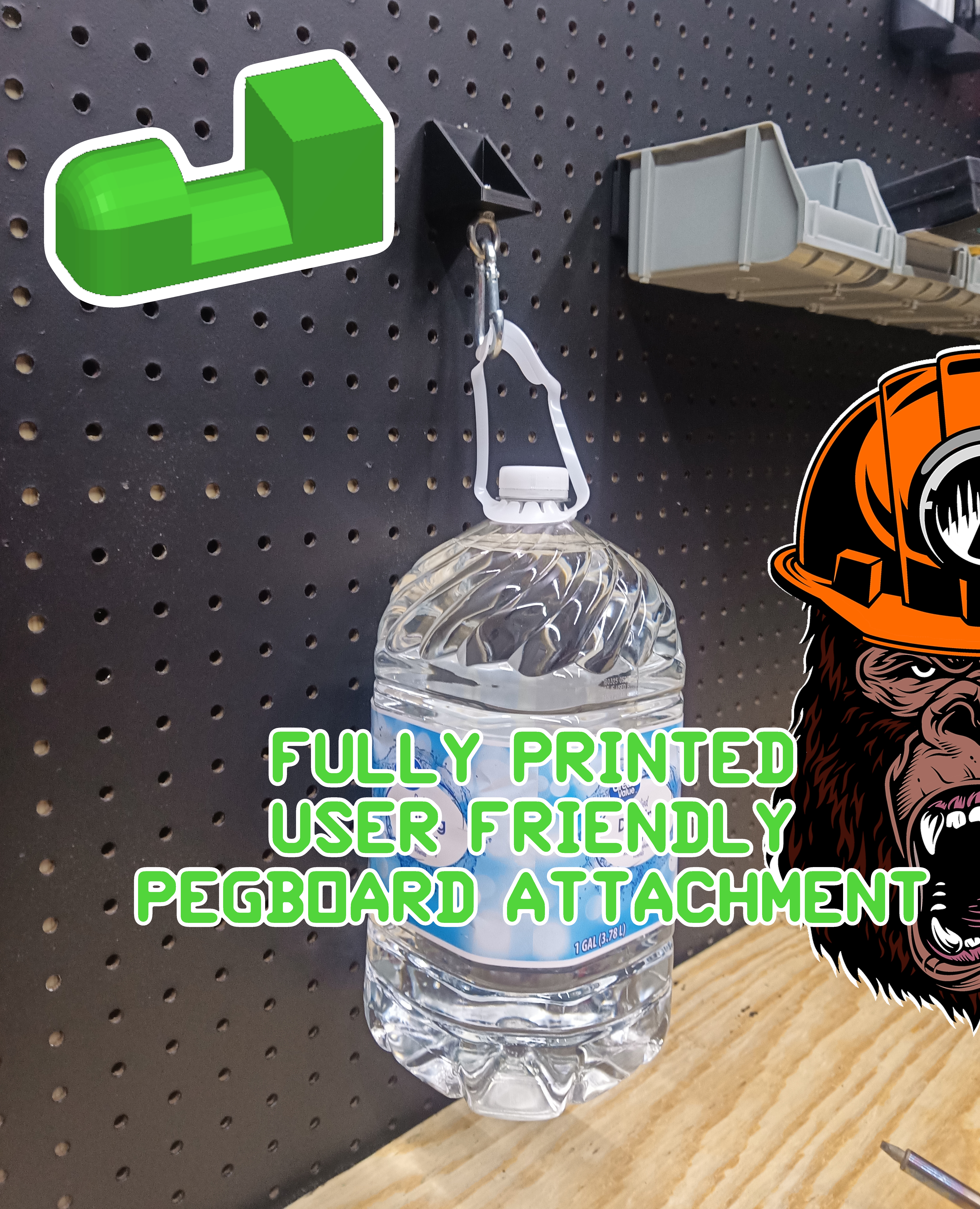 PegPin - Fully Printable Pegboard Attachment - VERY STRONG!