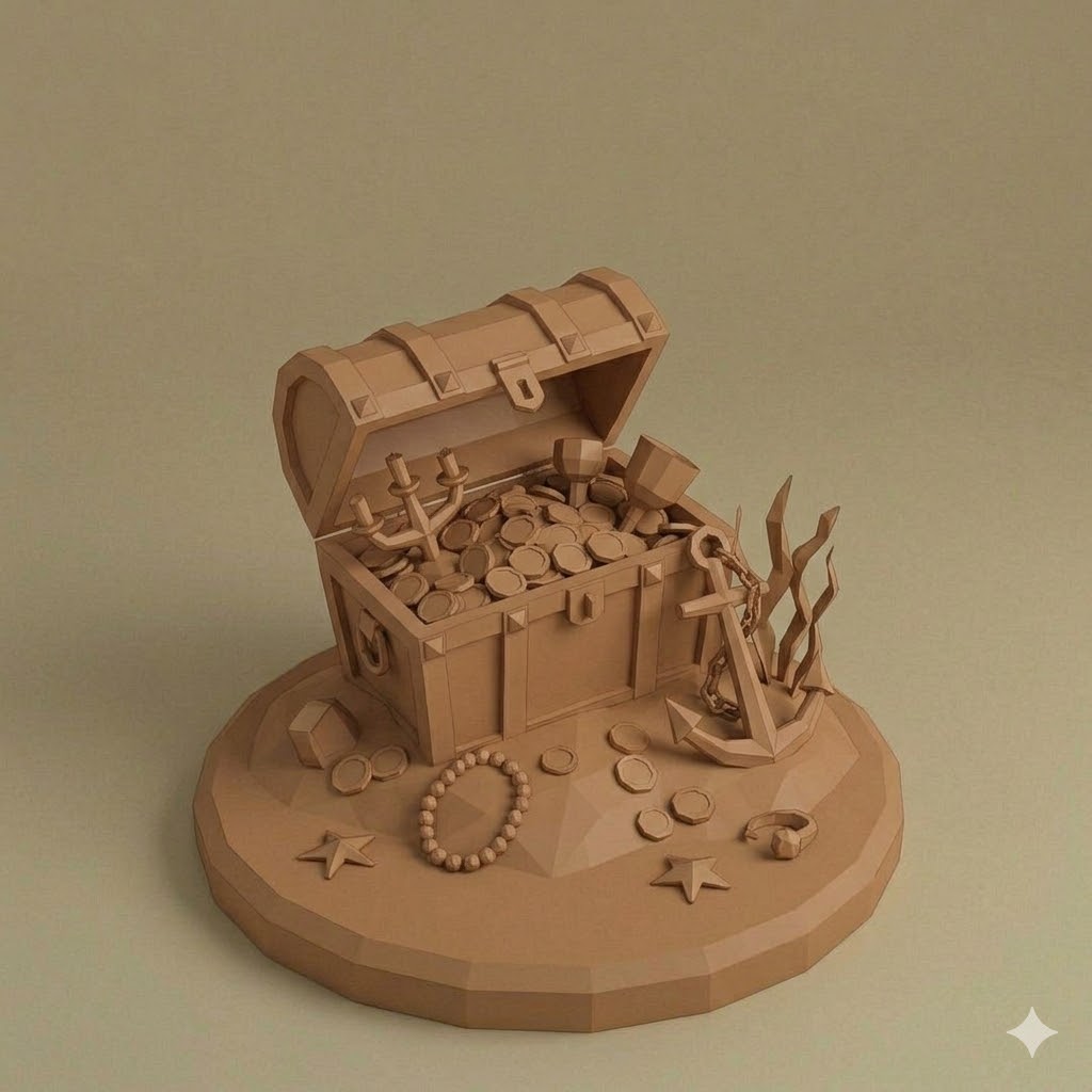 Low Poly Sunken Treasure