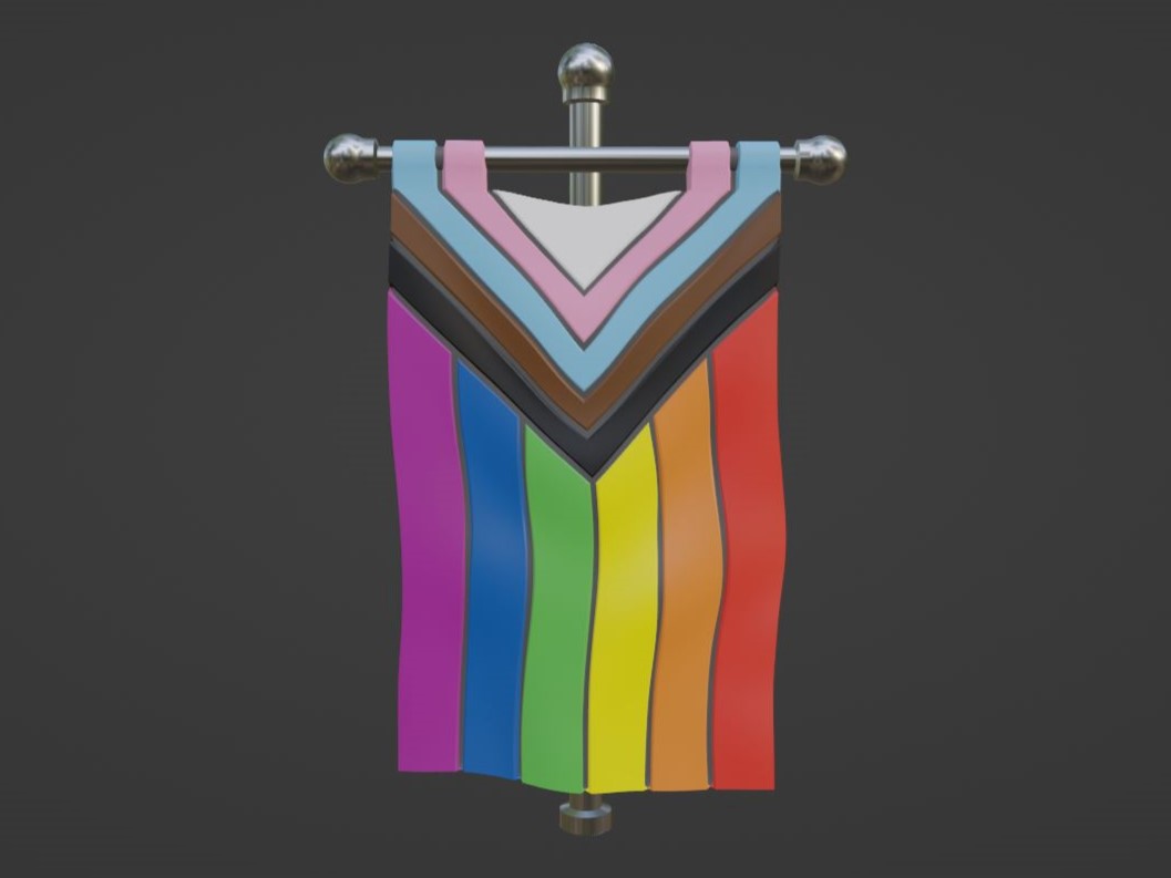 LGBT+ Progress Pride Flag Banner Miniature for Tabletop Games