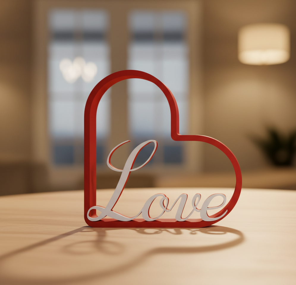 Corazón LOVE 3D Elegante - Regalo Romántico