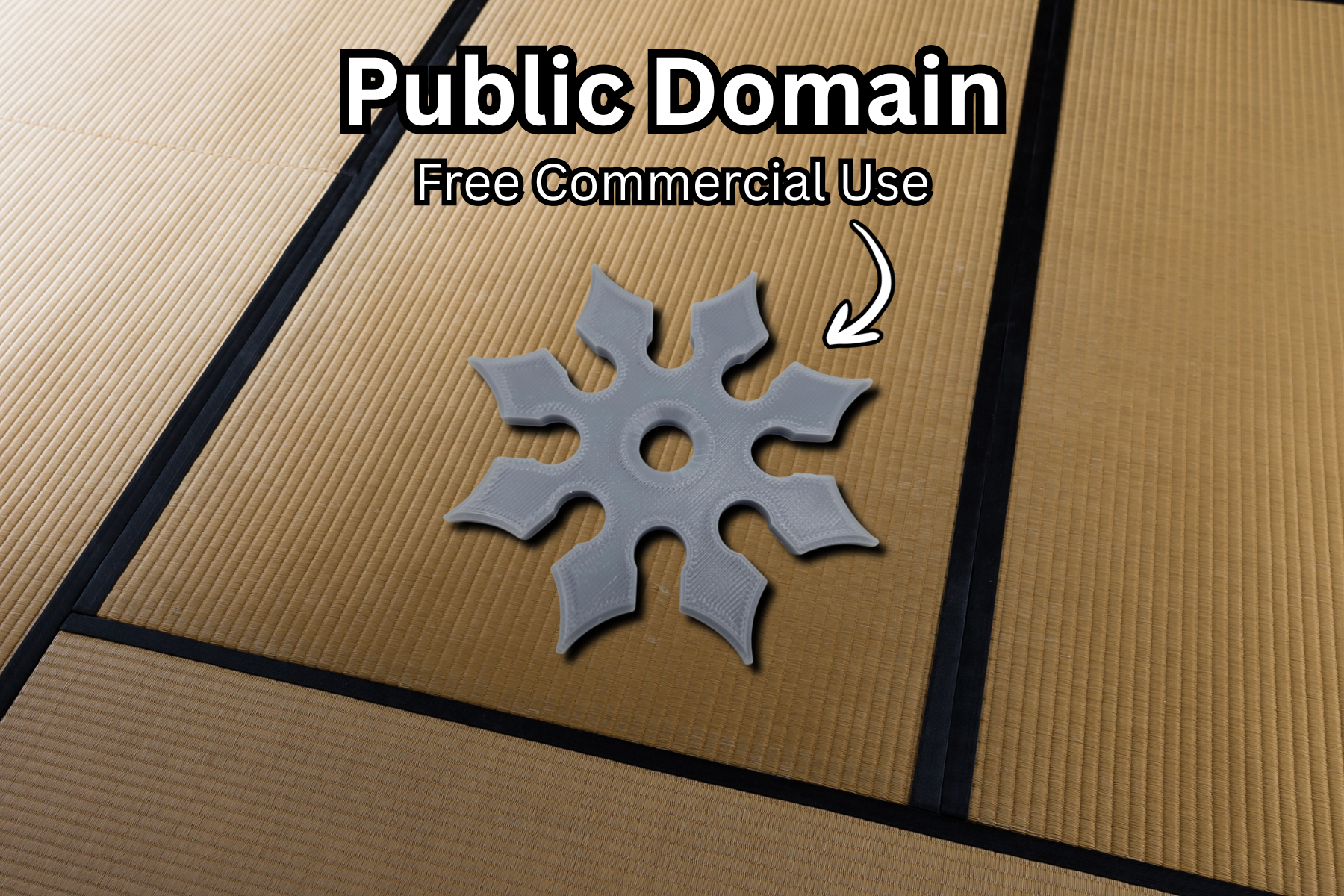 8-Point Ninja Star (Shuriken) – Public Domain