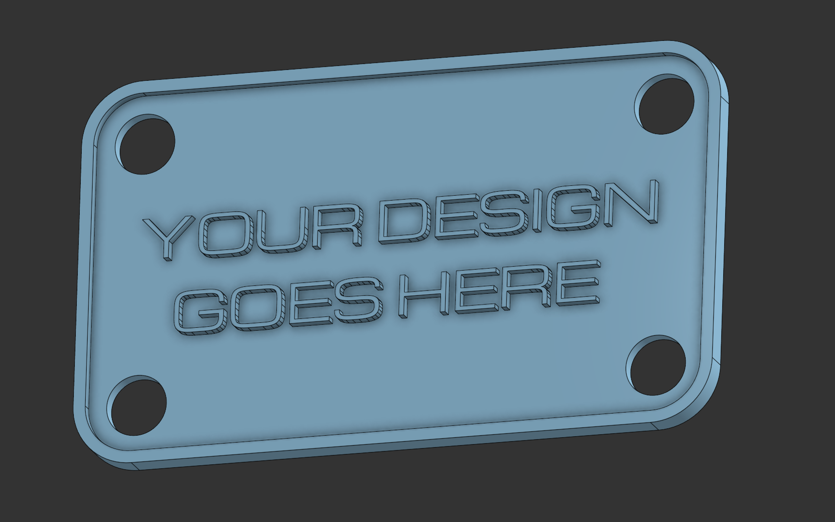 Lanyard Vanity Tab (Blank) 3D model