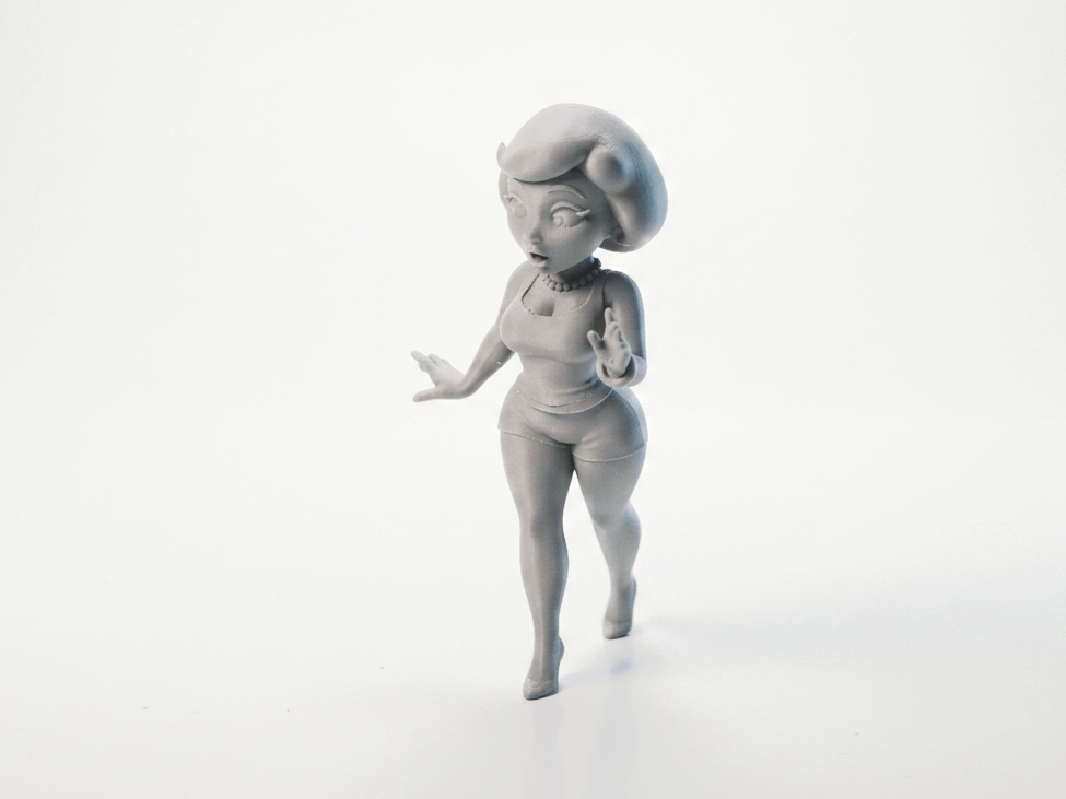 Surprised Lady Figurine Female Character 3D Printable