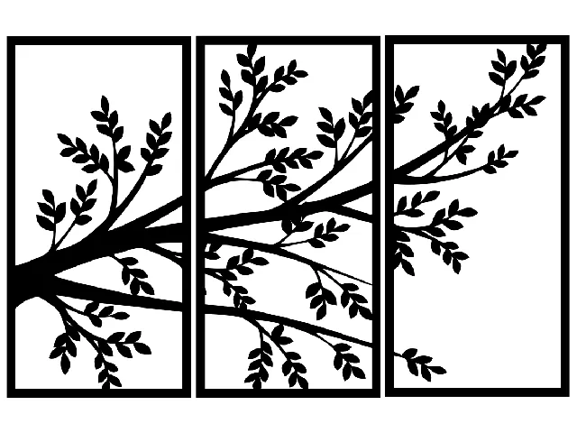 3 Panel Tree wall art home decor