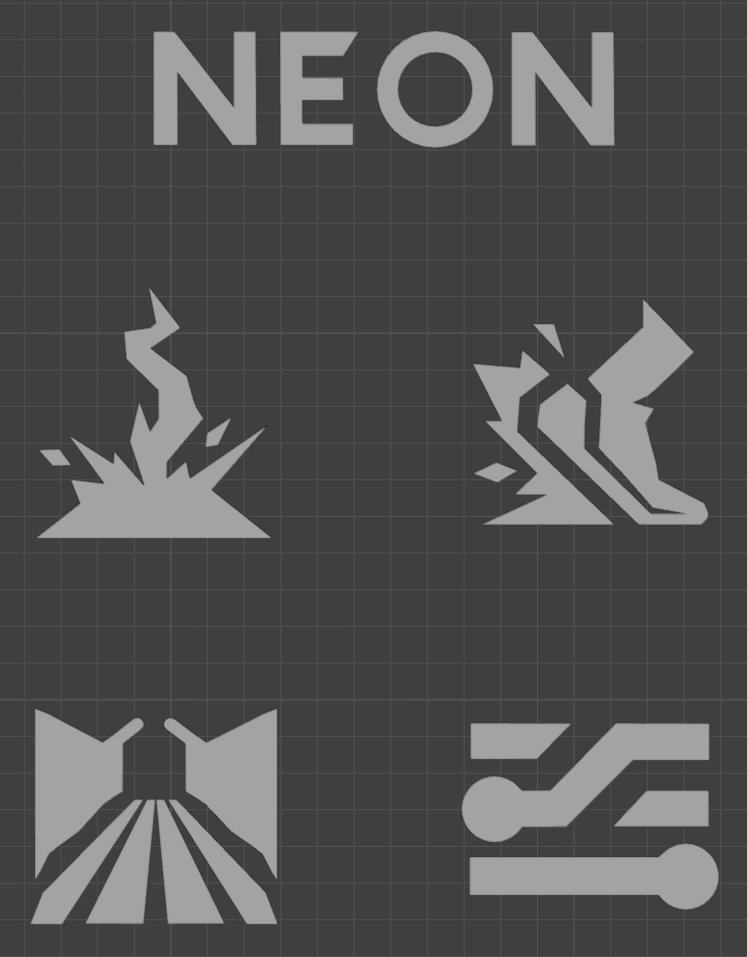 Neon Valorant 3D Nameplate + Ability Icons (All-in-One STL)