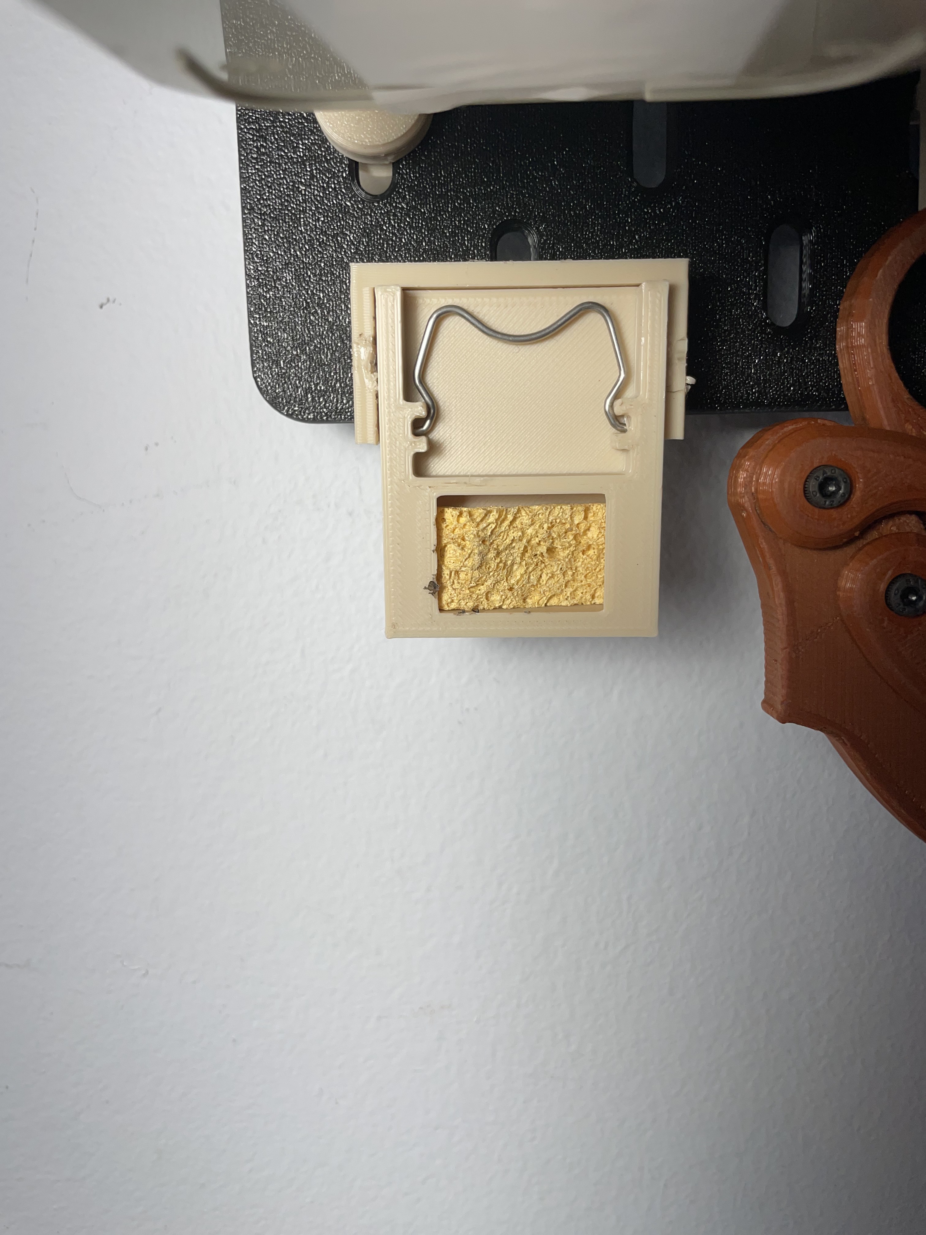 Soldering iron and wet sponge holder for Skadis