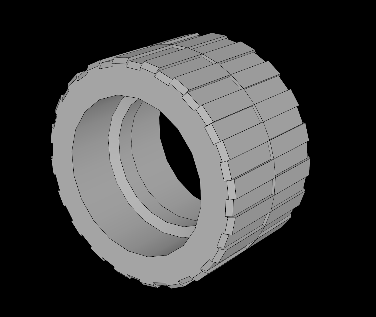 Lego Compatible (40234.dat) Tire 14.3/ 27 x  6.4 Shallow Staggered Treads