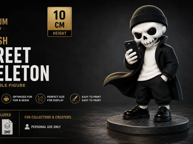 Street Skeleton Boy Figure STL & 3MF