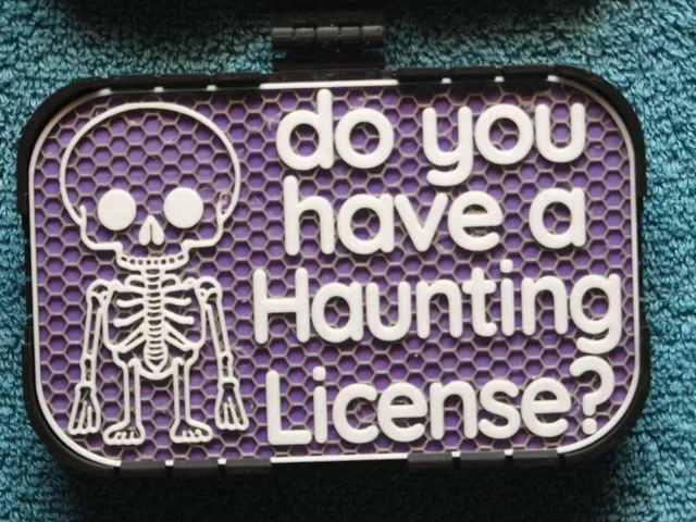Haunting License sign