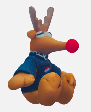 Cute seating reindeer toy