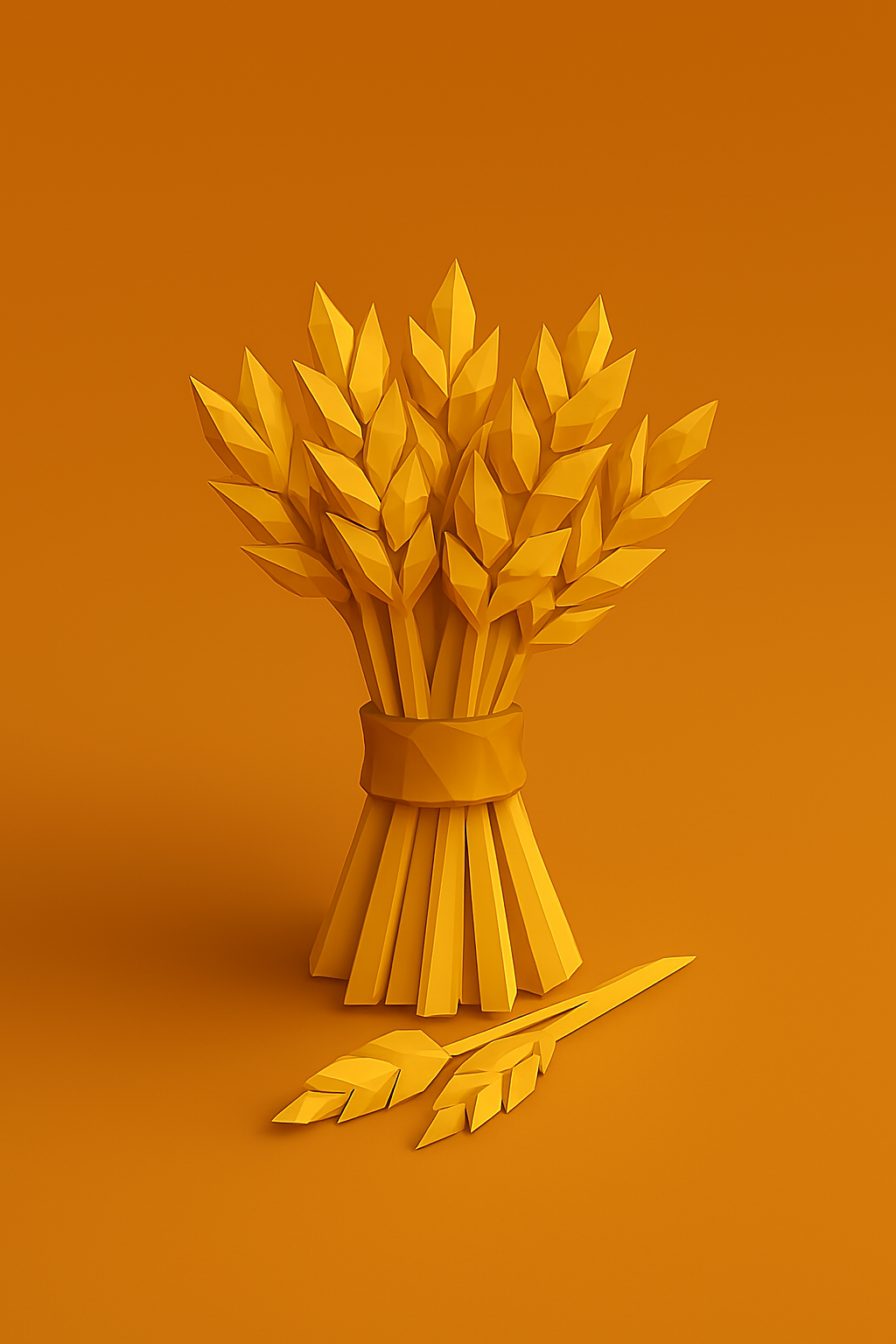 Low Poly Thanksgiving Wheat Bundle 3D Model