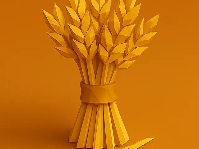 Low Poly Thanksgiving Wheat Bundle 3D Model