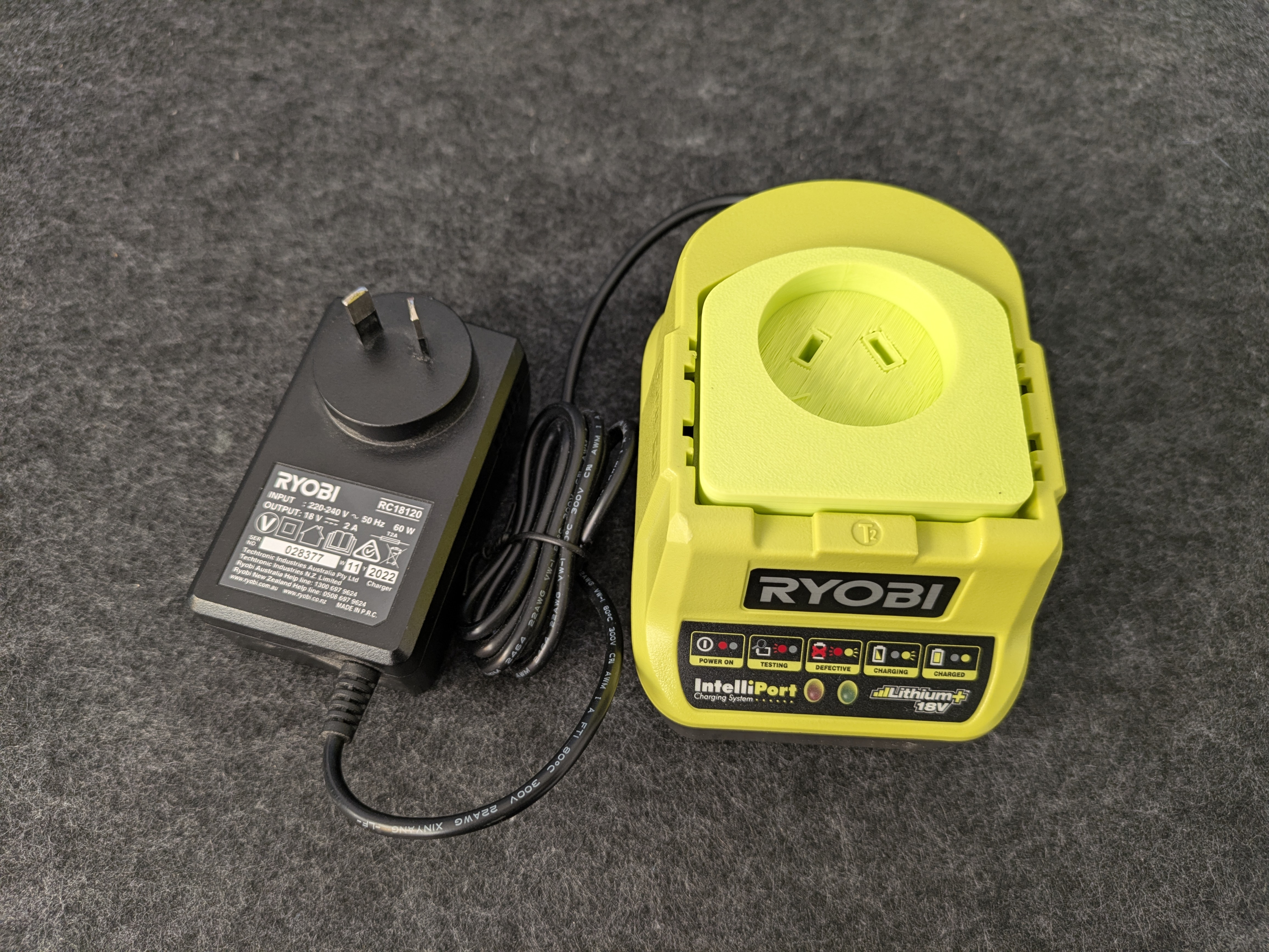 Cable and Block Manager for Ryobi ONE+ Battery Chargers