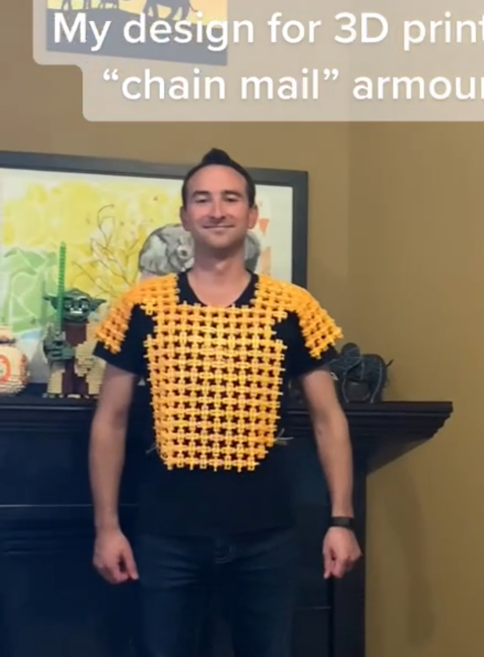 Chainmail 3D Printed Fabric ( snap together too)