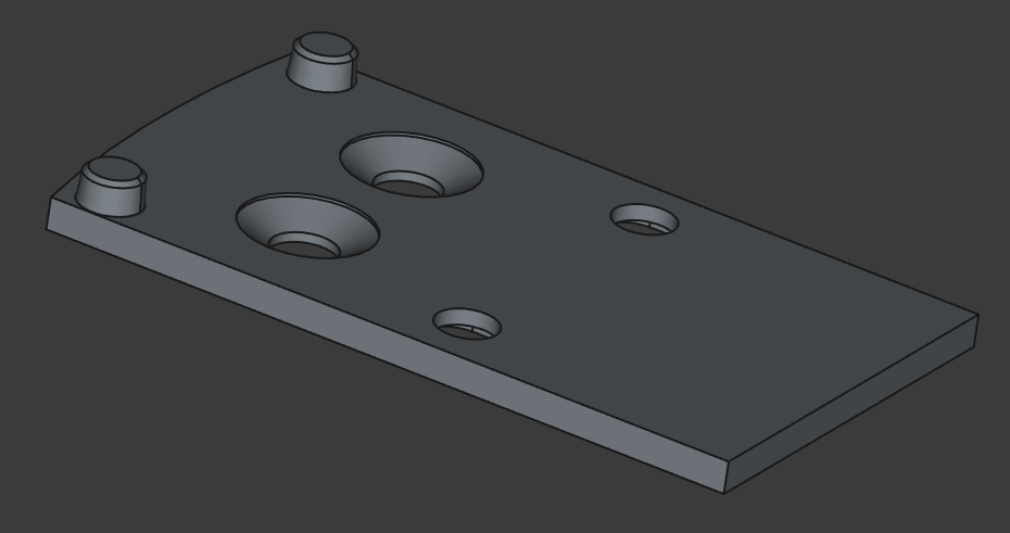 Low-profile optics plate for Derya DY9 for use with 2BME inserts