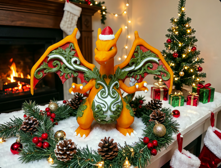 Charizard Christmas Figurine – Santa Hat