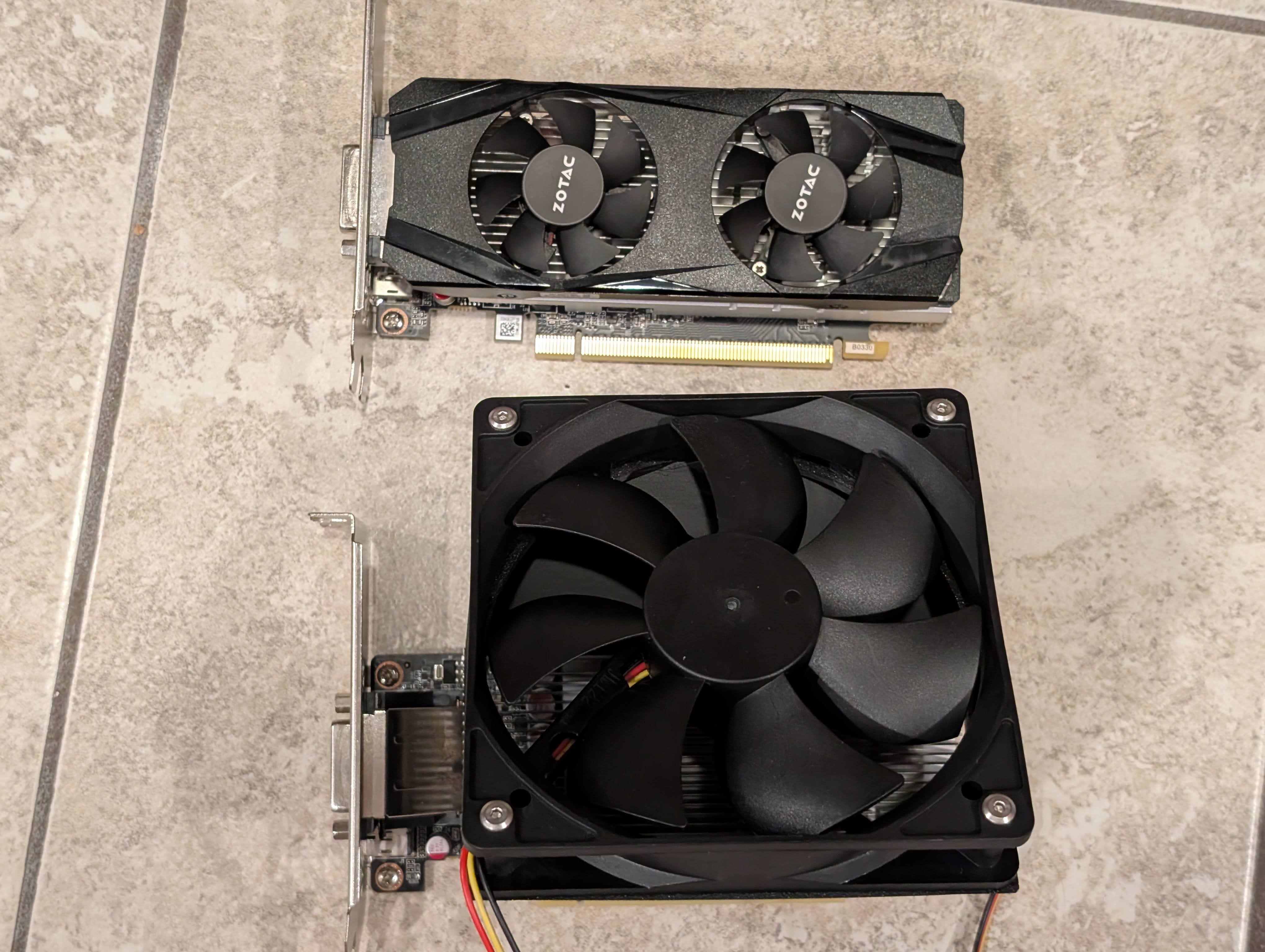 120mm Fan Duct for Zotac NVIDIA 1050Ti low profile video card