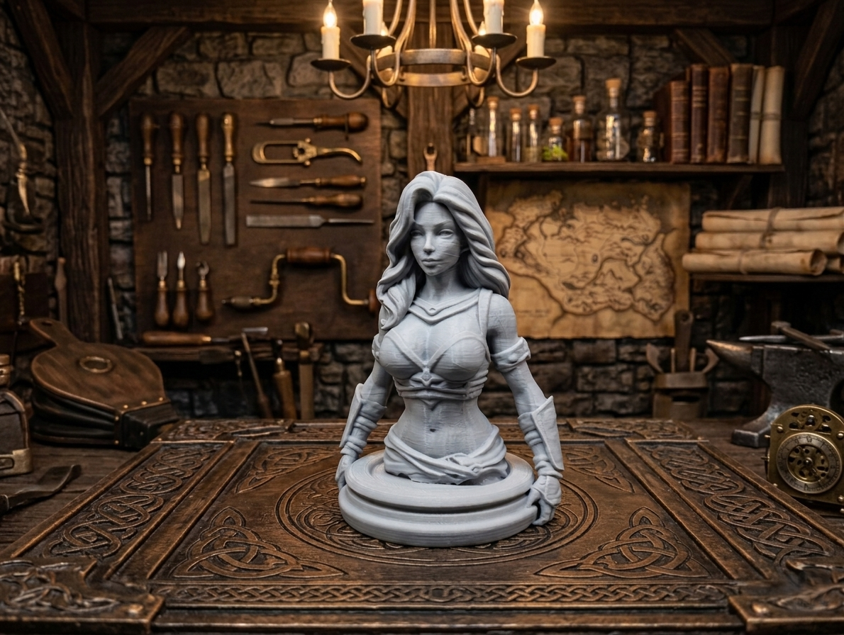 Fantasy Female Warrior - High-Detail Collectible Bust