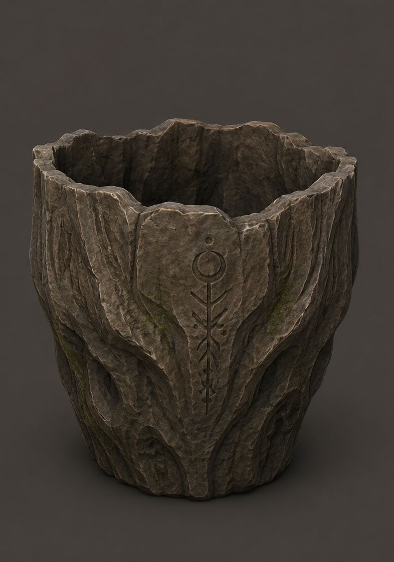 Natural Wood Patterned Planter
